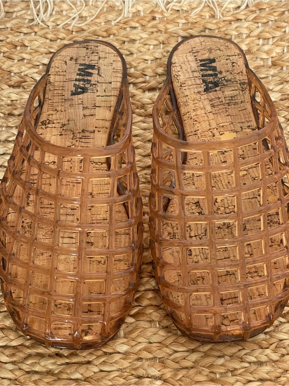 Brown Woven Jelly Mules Slip On Flats Size 9 - Picture 2 of 8